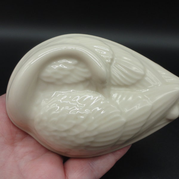 Lenox Bone China Sleeping Swan Trinket Box,Collectible Lenox Bone China Swan Trinket Box,Vintage Lenox Bone China Sleeping Swan Trinket Box