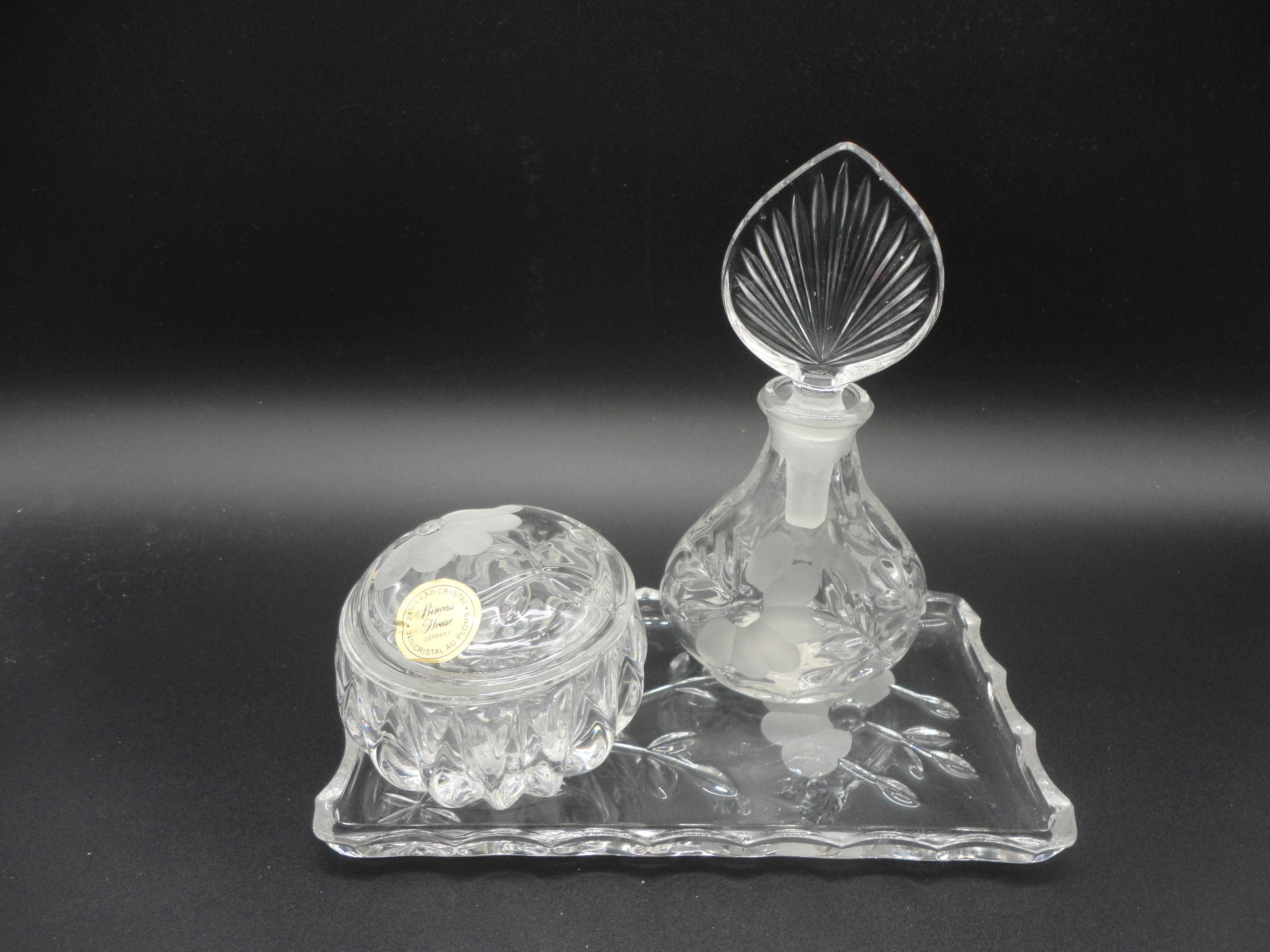 Princess House Germany Lead Crystal Dresser Set,collectible Lead