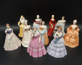 Franklin Porcelain Belles of the Masquerade Figurines Set,Collectible Franklin Porcelain Figurines,Vintage Franklin Porcelain Figurines