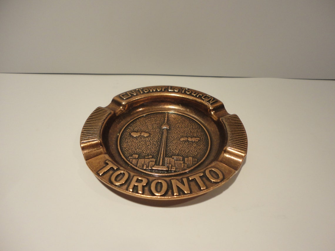 CN Tower Toronto Souvenir Copper Colored Metal Mini Etsy