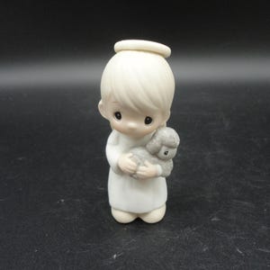 Precious Moments Shepherd Of Love Porcelain Bisque Figurine,Collectible Precious Moments Figurine,Vintage Precious Moments Shepherd Of Love