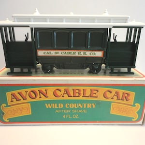 Avon Cable Car with Wild Country After Shave,Collectible Avon Bottle,Vintage Avon Cable Car After Shave Bottle,Vintage Cable Car Bottle