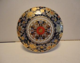 P. Limoges Royal Porcelain 24K Gold Trinket Box, Collectible Limoges Floral Porcelain Trinket Box, Vintage Limoges Floral Trinket Box