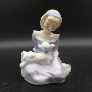 Royal Doulton Mary Had A Little Lamb Bone China Figurine,Collectible Royal Doulton Figurine,Vintage Royal Doulton Mary Had A Little Lamb