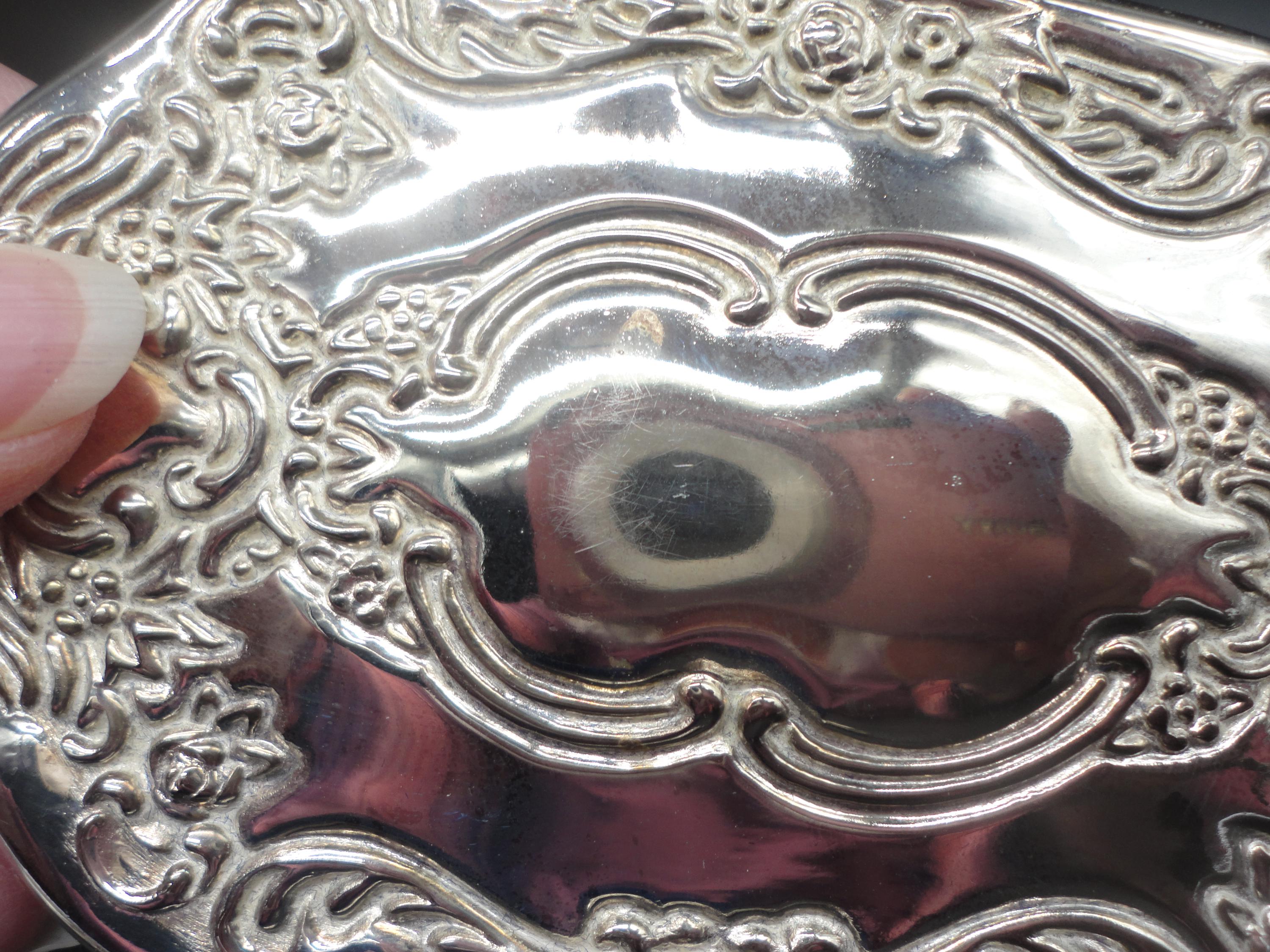 シルバーメッキハンドヘルドミラー、ブラシとコームセット、コレクター