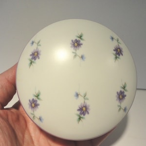 Hummelwork Victorian Garden Violets Trinket Box,Collectible Floral Trinket Box,Vintage Victorian Garden Violets Trinket Box made in Japan