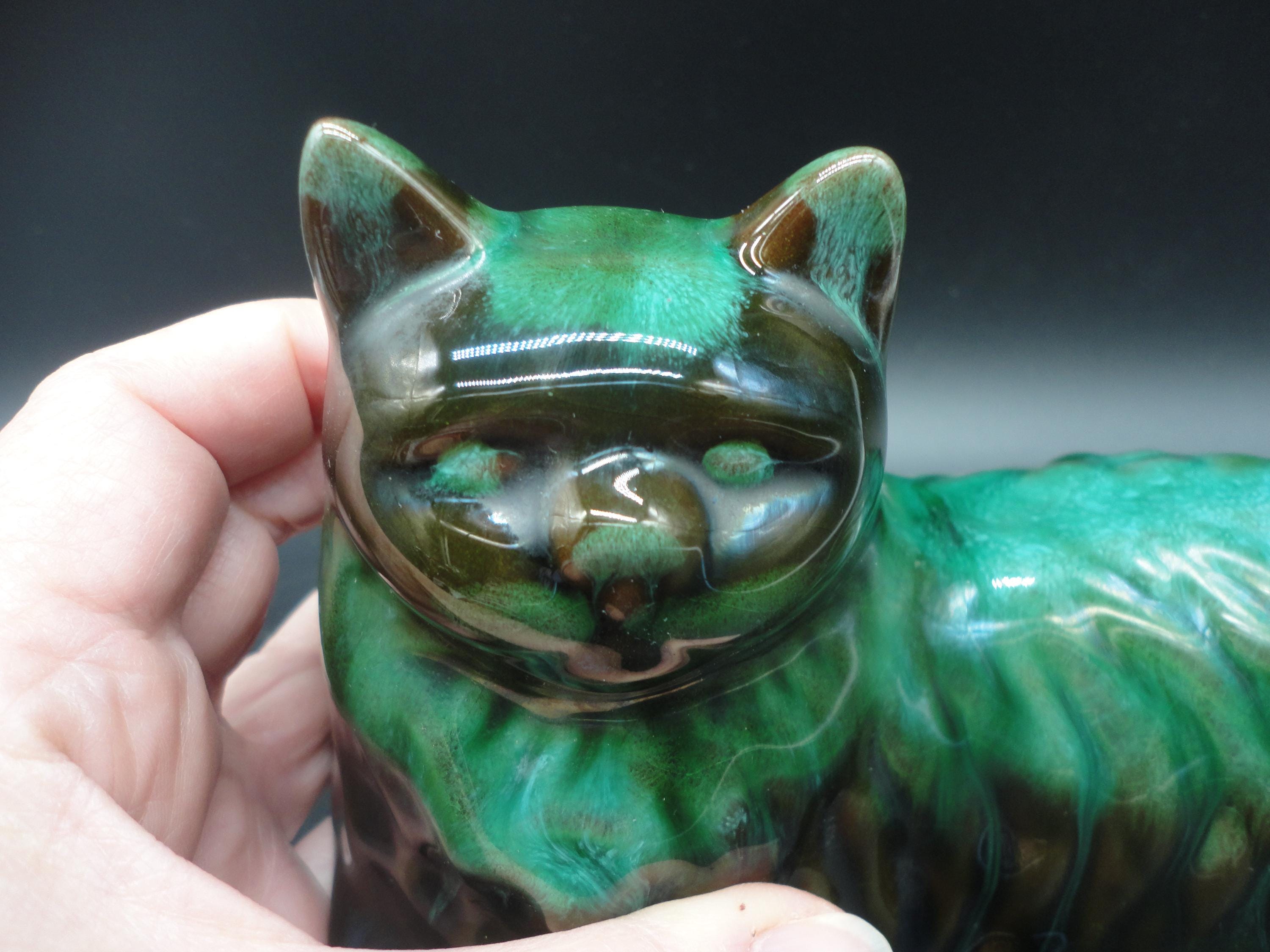 Vintage Blue Mountain Pottery Laying Cat Figurine, Canadian