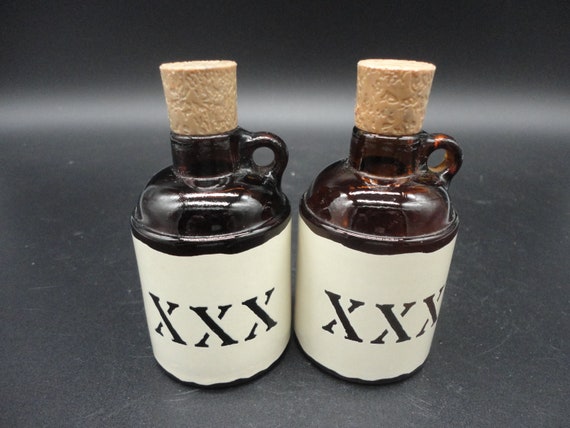Vintage Avon Little Brown Jug Bottles, Collectible Decanter Pair