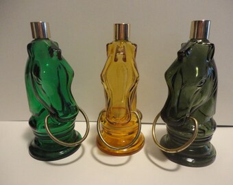 Avon Short Polo Pony After Shave Bottles Set,Collectible Avon Bottles Set of Three,Vintage Avon Short Polo Pony After Shave Bottles Set