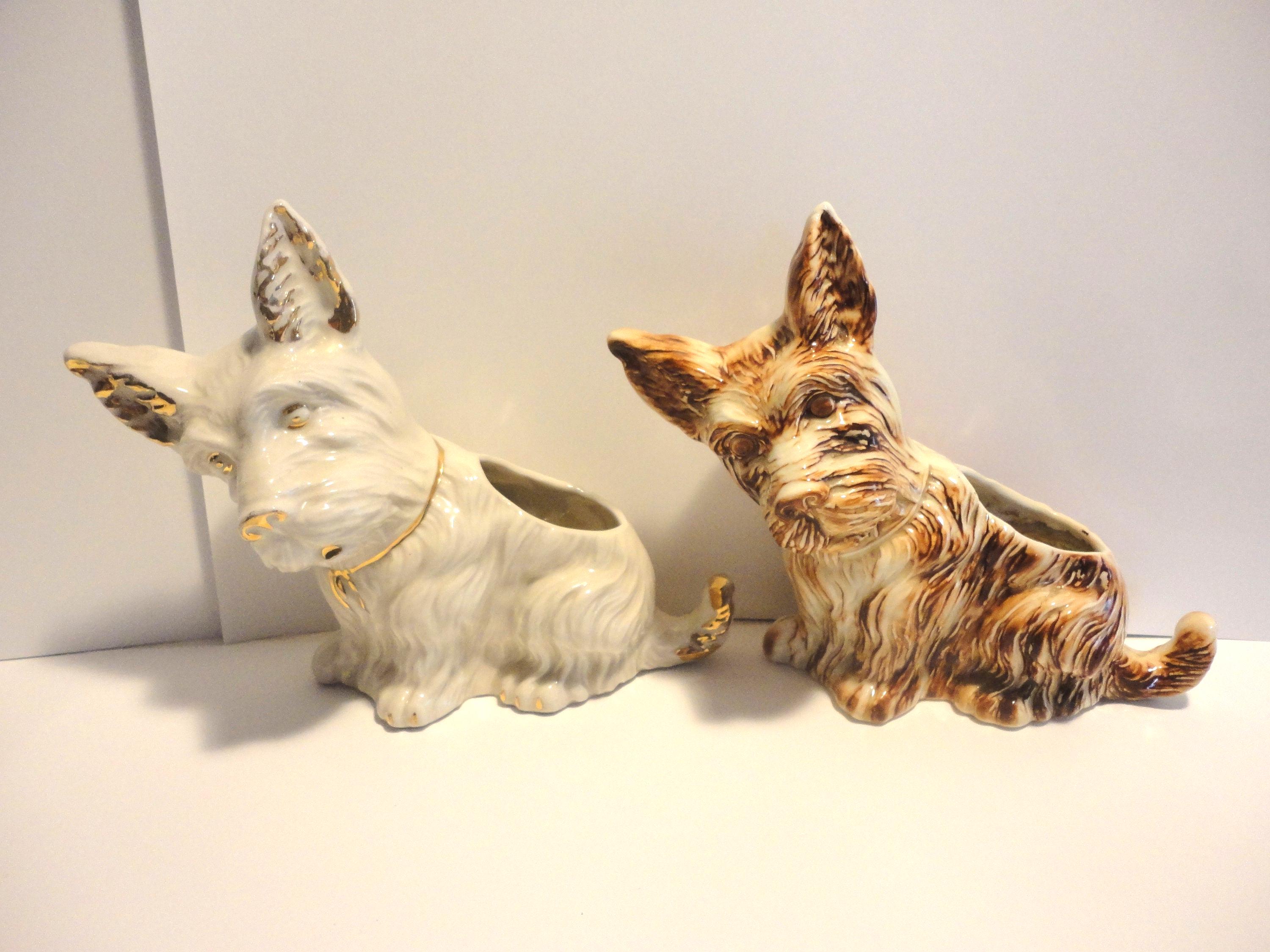 Scottish Terrier Planter,collectible Scottie Dog Planter,vintage