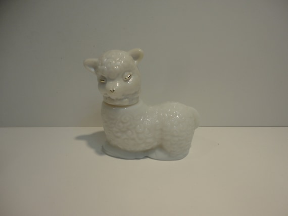 Milk Glass Perfume Bottle Vintage Avon 1970's Little Lamb Perfume