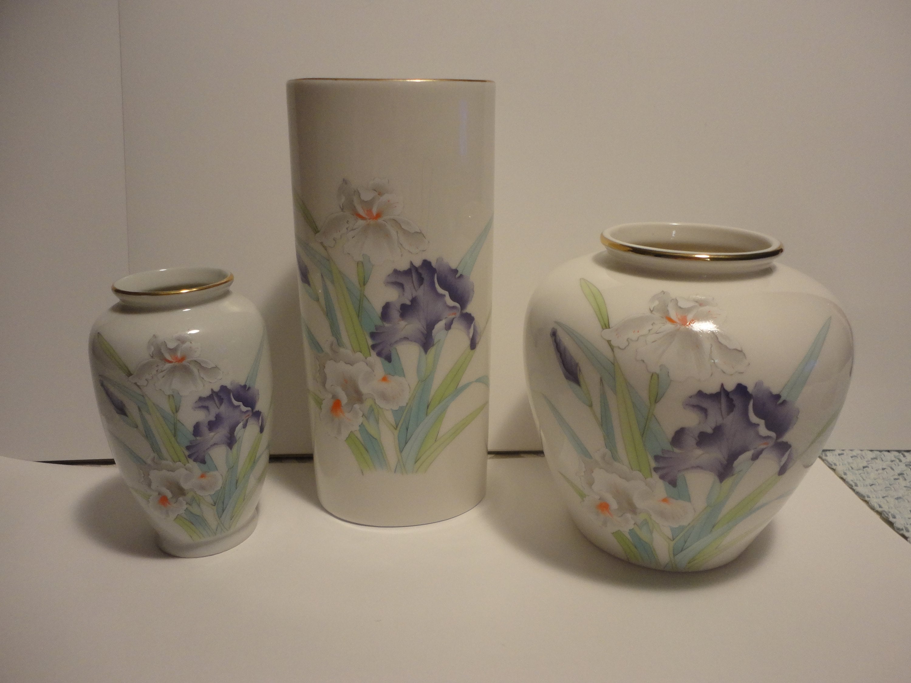 Otagiri Iris Bouquet Porcelain Vase Made in Japancollectible Etsy