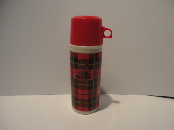 vintage plaid thermos