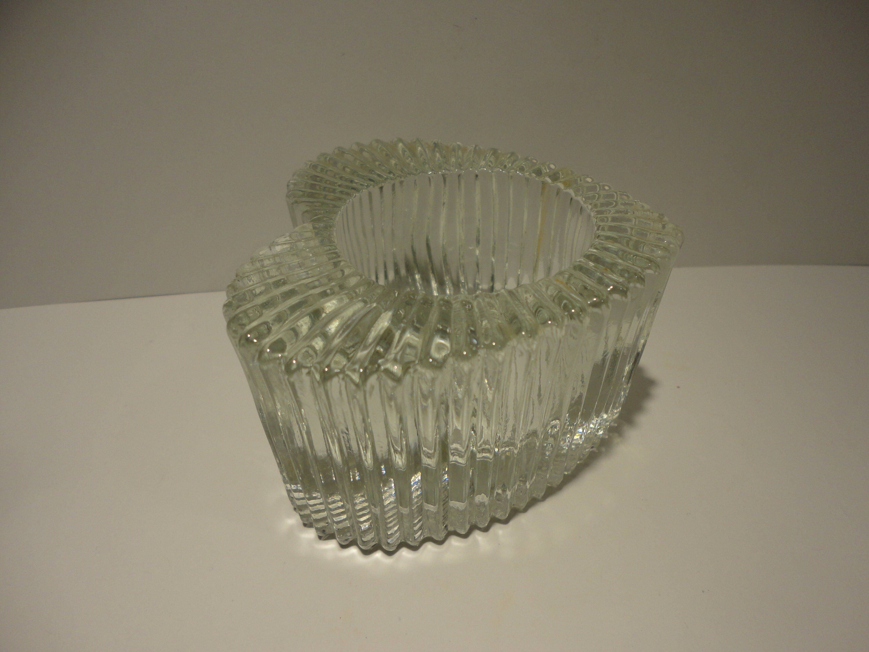 Avon Heart Shaped Glass Candle Holder with CandleCollectible Etsy