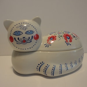 Elizabeth Arden Orient Express Small Cat Trinket Box,Collectible Cat Trinket Box,Vintage Elizabeth Arden Orient Express Cat Trinket Box