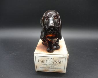 Vintage Avon Baby Basset Perfume Bottle, Dog Bottle