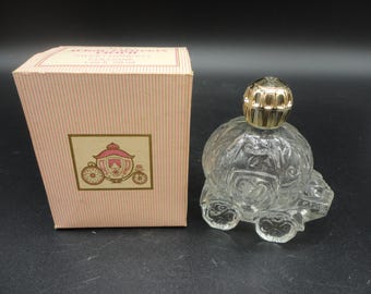 Vintage Avon Magic Pumpkin Coach and silver flower sachet jar