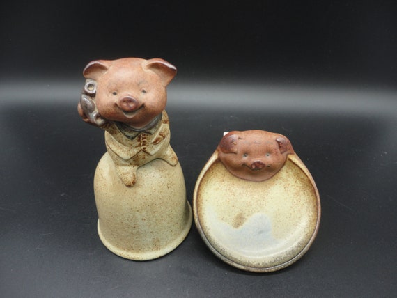 Cloche De Porte En Fonte - Statue Cochon - 37 Cm - Décoration Jardin