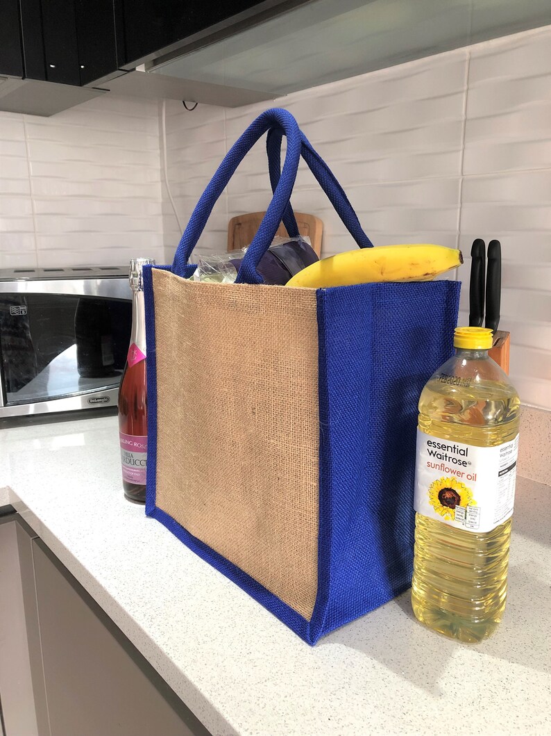 Jute Shopper Lunch Gift Bag Red Maroon Green Black Blue Pink Etsy UK