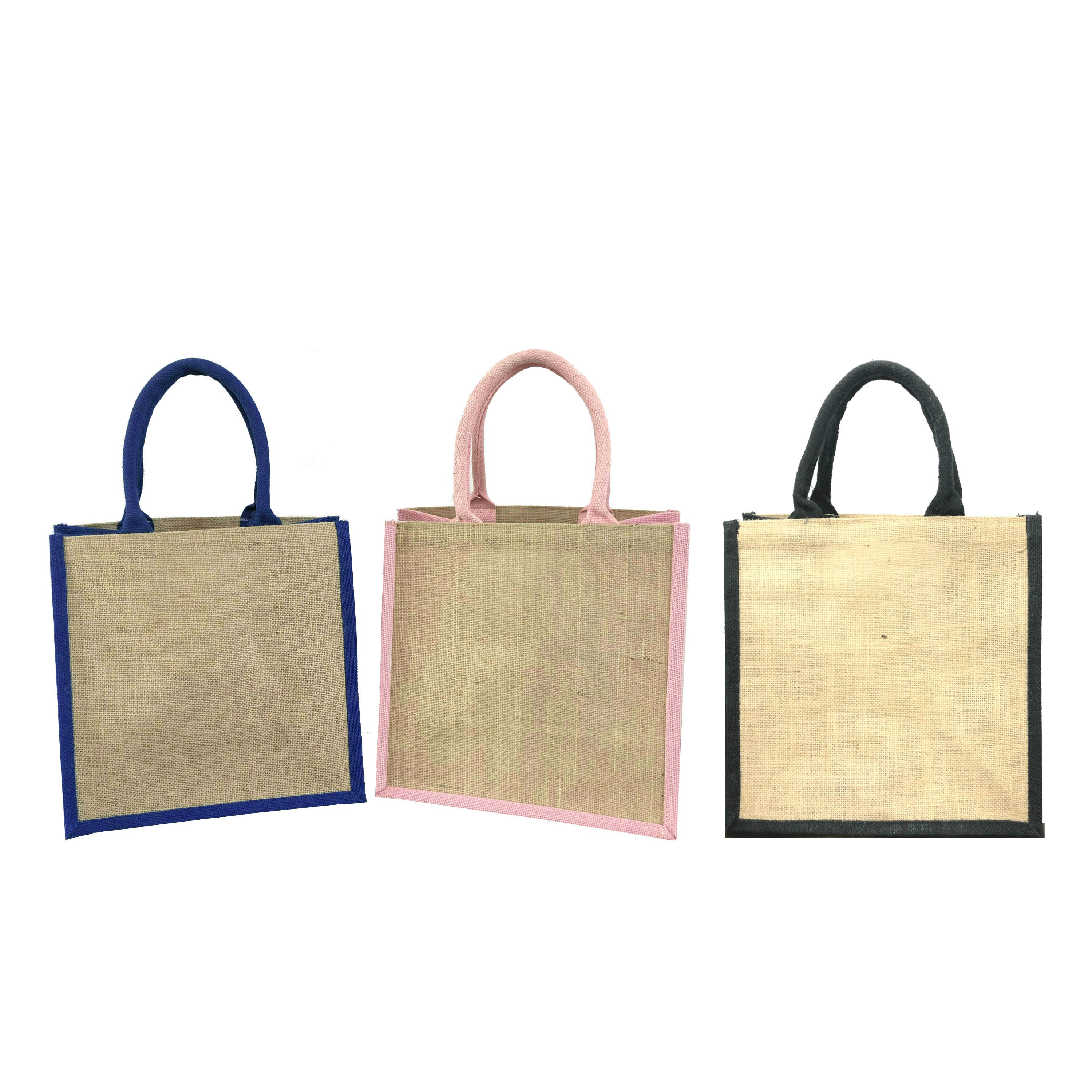 1, Medium Jute Hessian Bag Black Colour Small Medium Large Lunch Bag Gift Bag Shopping Bag