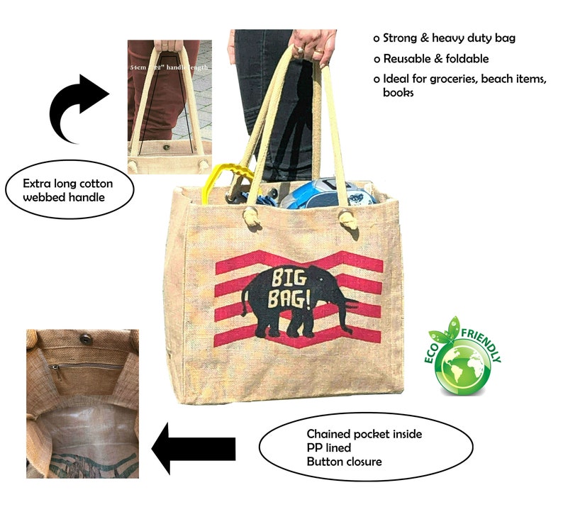 1 Burlap Jute Large red Shopping Bag high Quality Pack of 1 3 5 1 Burlap Jute Large red Shopping Bag high Quality Pack of 1 3 5