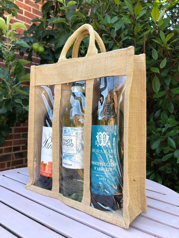 Jute Wine Bottle Carrier Bag