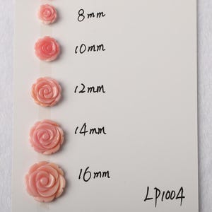 10pc Natural Queen/Pink Conch Shell Carved Rose Loose Piece - Queen/Pink Conch Shell - Shells Bead -  Shell Earrings - Shell jewelry