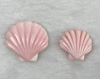 10pc Queen Conch Shell Carved Clam Cabochon - Queen Conch Shell - Queen Conch Shell Bead - Queen Conch Shell Earrings - Shell jewelry