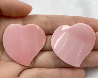 12 piezas sueltas de concha de caracol reina en forma de corazón - Concha de caracol reina - Cuentas de concha de caracol reina - Pendientes de concha de caracol reina - Joyas de concha
