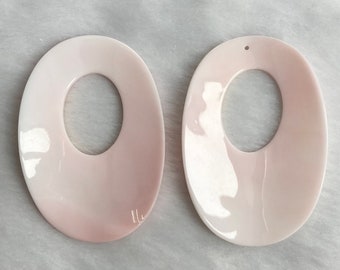 Large Oval Hoop Queen Conch Shell Loose Piece - Price Per Pair - Queen Conch Shell - Queen Conch Shell Earrings - Shell jewelry