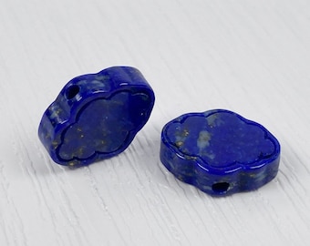 Perles de Ruyi Lapis Lazuli chinoises sculptées - Perles de lapis - Perles de bijoux - Pièce en vrac - Perle de nuage - Pierre précieuse