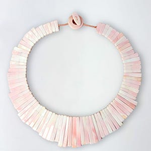 Natural Queen/Pink Conch Shell Rectangle Necklace 18 Inch with Clasp - Elegant, Fancy Jewelry image 5