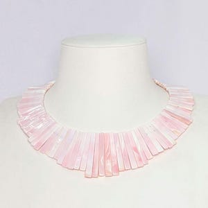 Natural Queen/Pink Conch Shell Rectangle Necklace 18 Inch with Clasp - Elegant, Fancy Jewelry image 3