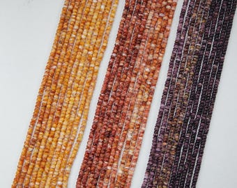 16" Spiny Oyster Shell Rondelle Beads – Orange & Red Jewelry Strand