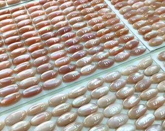 Pink Mother of Pearl Oval Cabochon – Premium High-Quality Shell Jewelry Component