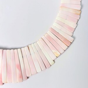 Natural Queen/Pink Conch Shell Rectangle Necklace 18 Inch with Clasp - Elegant, Fancy Jewelry image 2