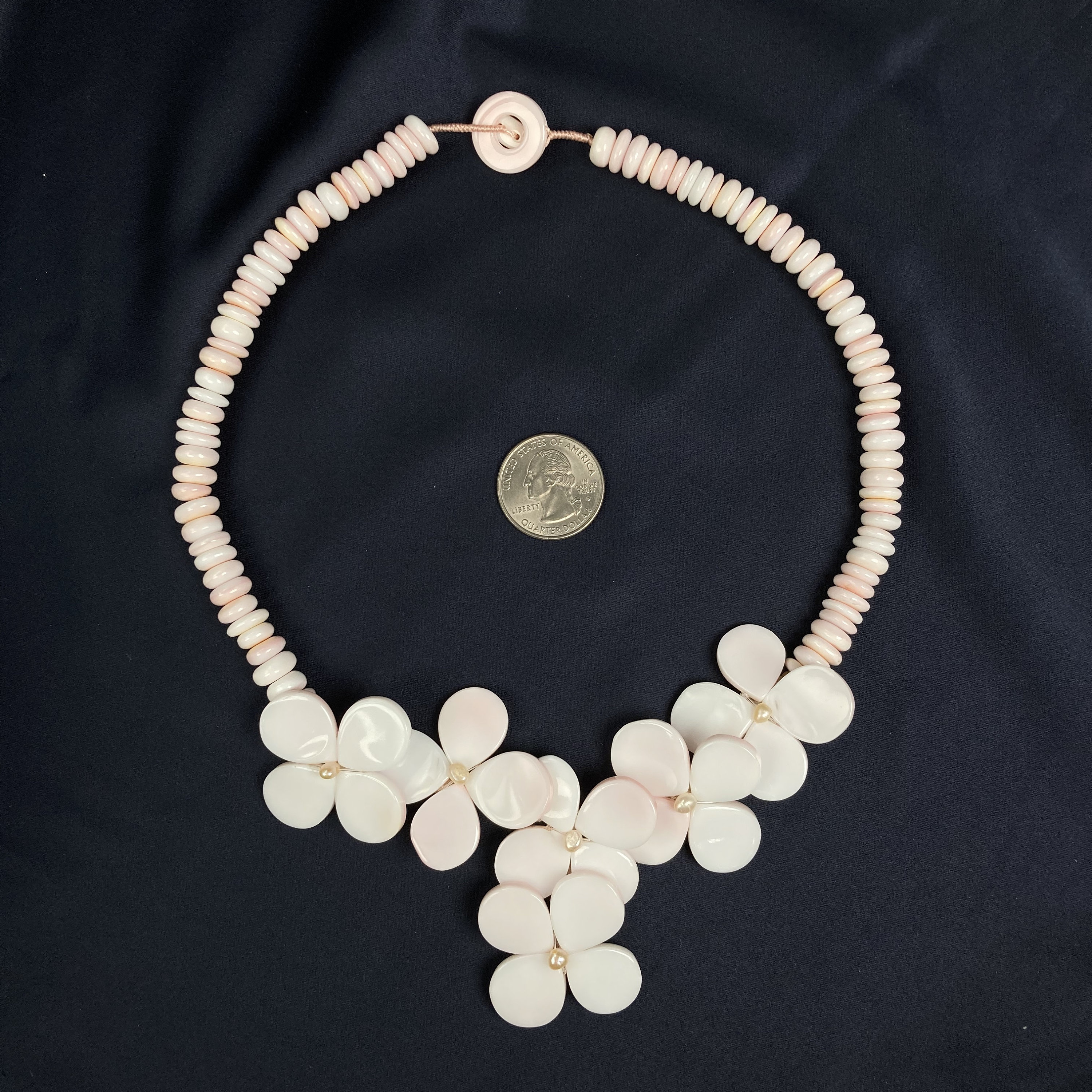 Queen Conch Shell Flower Beaded Necklace Hand Braided ...