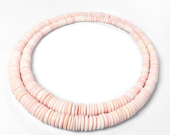 16" Natural Pink/Queen Conch Shell Freeform Beads - Natural Shell Graduated Beads Strand - For Jewelry Making