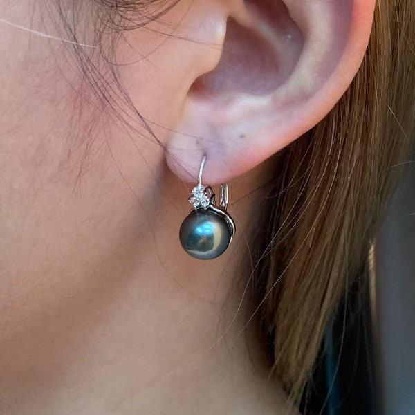Black Pearl Earrings - Etsy