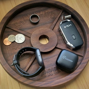 Handcrafted Solid Hardwood Weight Plate Catchall | Personalizable Gift for Gym Goers and Fitness Enthusiasts