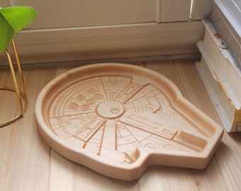 Star Wars Millennium Falcon Wood Catch-All Valet Tray, Star Wars Gift, Gifts For Geeks, Geeky Wedding Housewarming Present