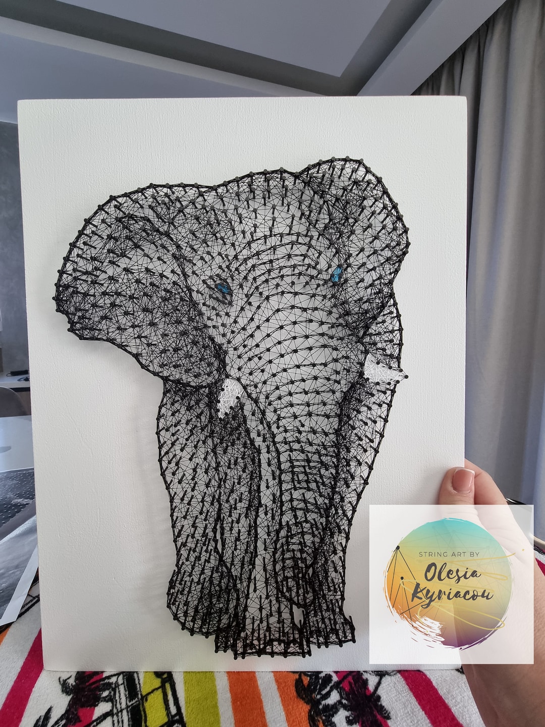 Dal  Colorful Elephant String Art Painting