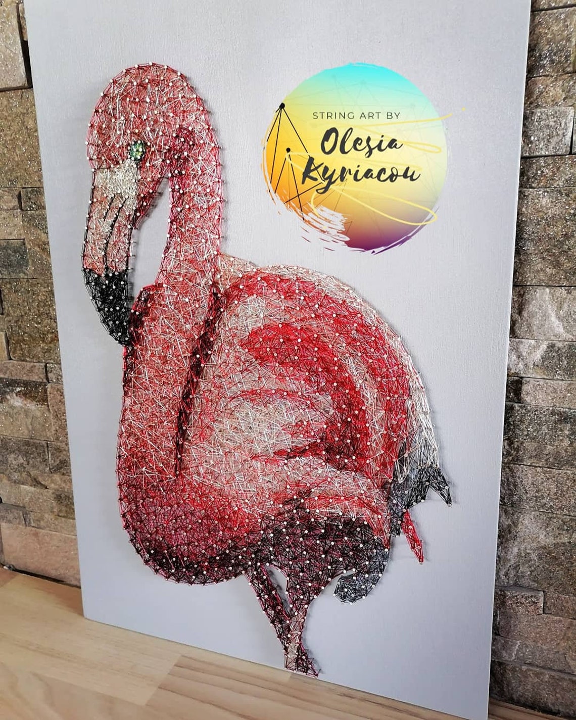 Wire String Art Flamingo, Wire Art Flamingo, Modern Wall Decor, Modern