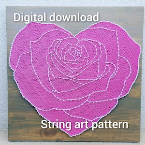 String art pattern with instructions,String Art Template Digital files, DIY String art template , String Art DIY for adults, Template Only