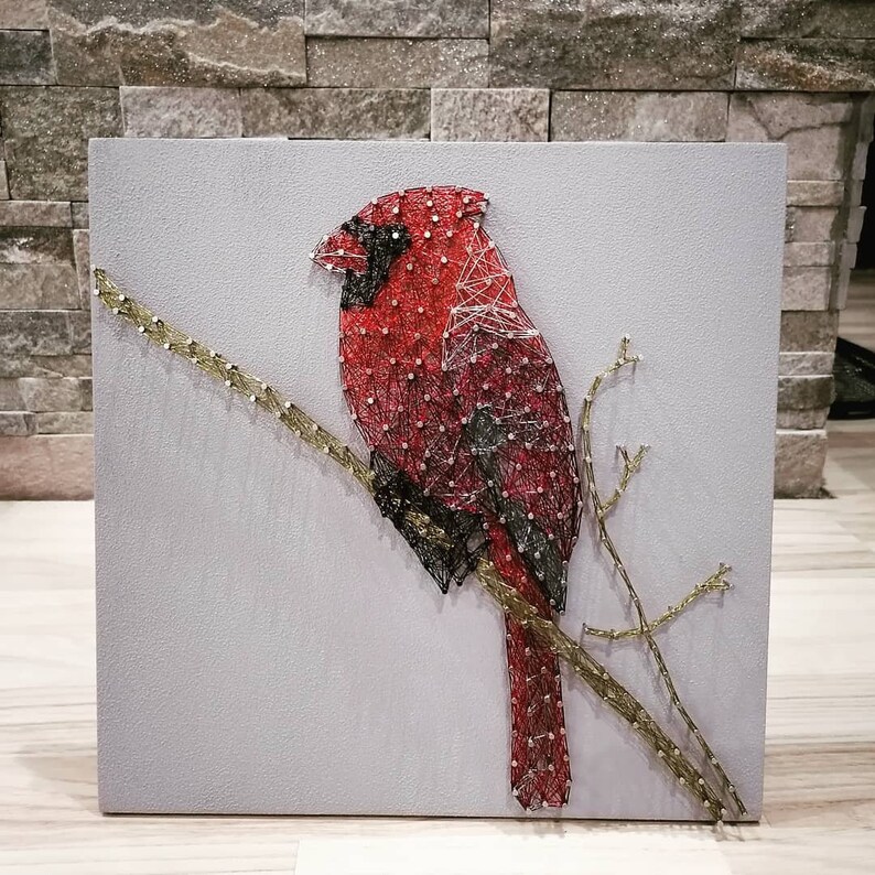 String Art Cardinal Wire art Cardinal Bird Cardinal Art | Etsy
