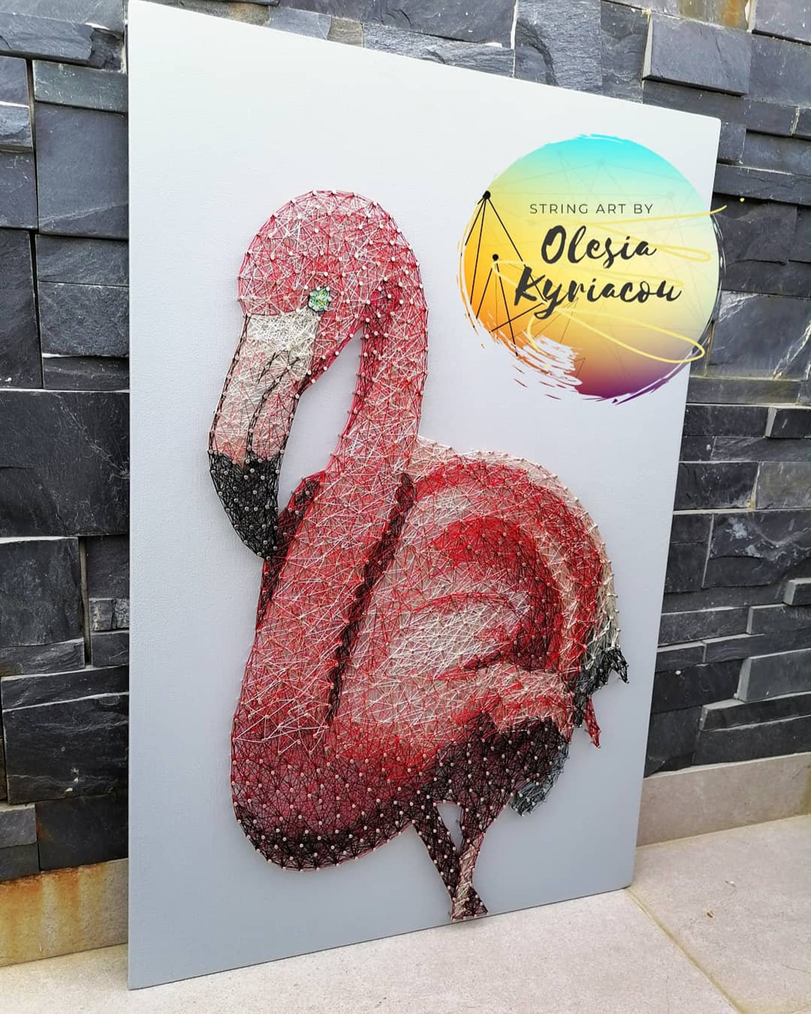 Wire String Art Flamingo, Wire Art Flamingo, Modern Wall Decor, Modern