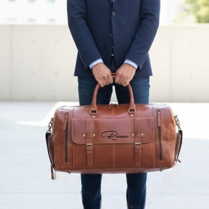 Personalisierte Herren Reisetasche, Vollnarbenleder Seesack, Monogramm Reisetasche, Wochenend-Gepäcktasche, Handgemachte Tasche Bräutigam Hochzeitsgeschenke