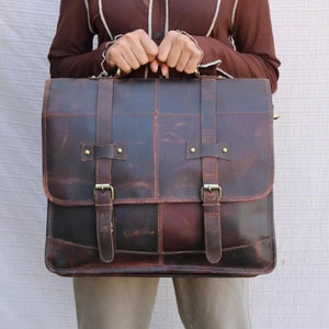 Sac messager personnalisé en cuir véritable sac d'ordinateur portable sac à bandoulière pour femme cadeau pour homme sac de bureau porte-documents de travail grande cartable sac rustique
