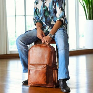 Personalized Leather Backpack, Brown Leather Backpack, Rucksack, Vintage Men Leather Backpack, Hipster Backpack gift for him her, Laptop Bag