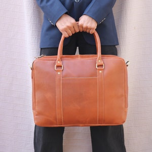 Sac messager pour ordinateur portable personnalisé en cuir véritable fait main pour femme et homme sac de bureau porte-documents de travail grande cartable sac rustique
